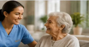 Caregiver assisting an older adult for Canada caregiver jobs 2026